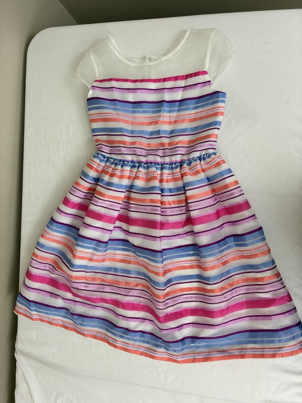 Gymboree Dressed Up Collection Girls Striped Spring Easter Party Dress size 10